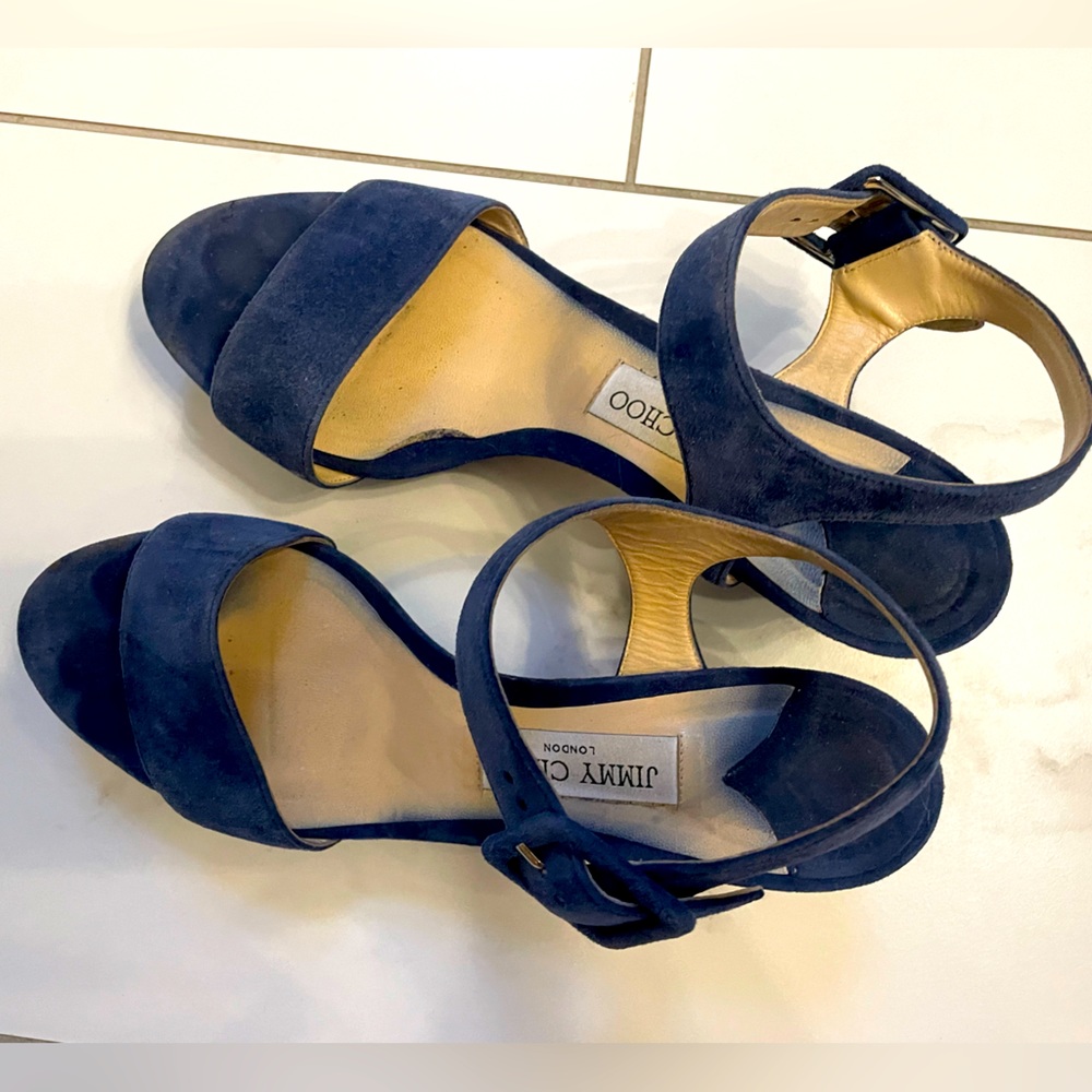 Jimmy Choo Size Blue Suede Heels 40.5